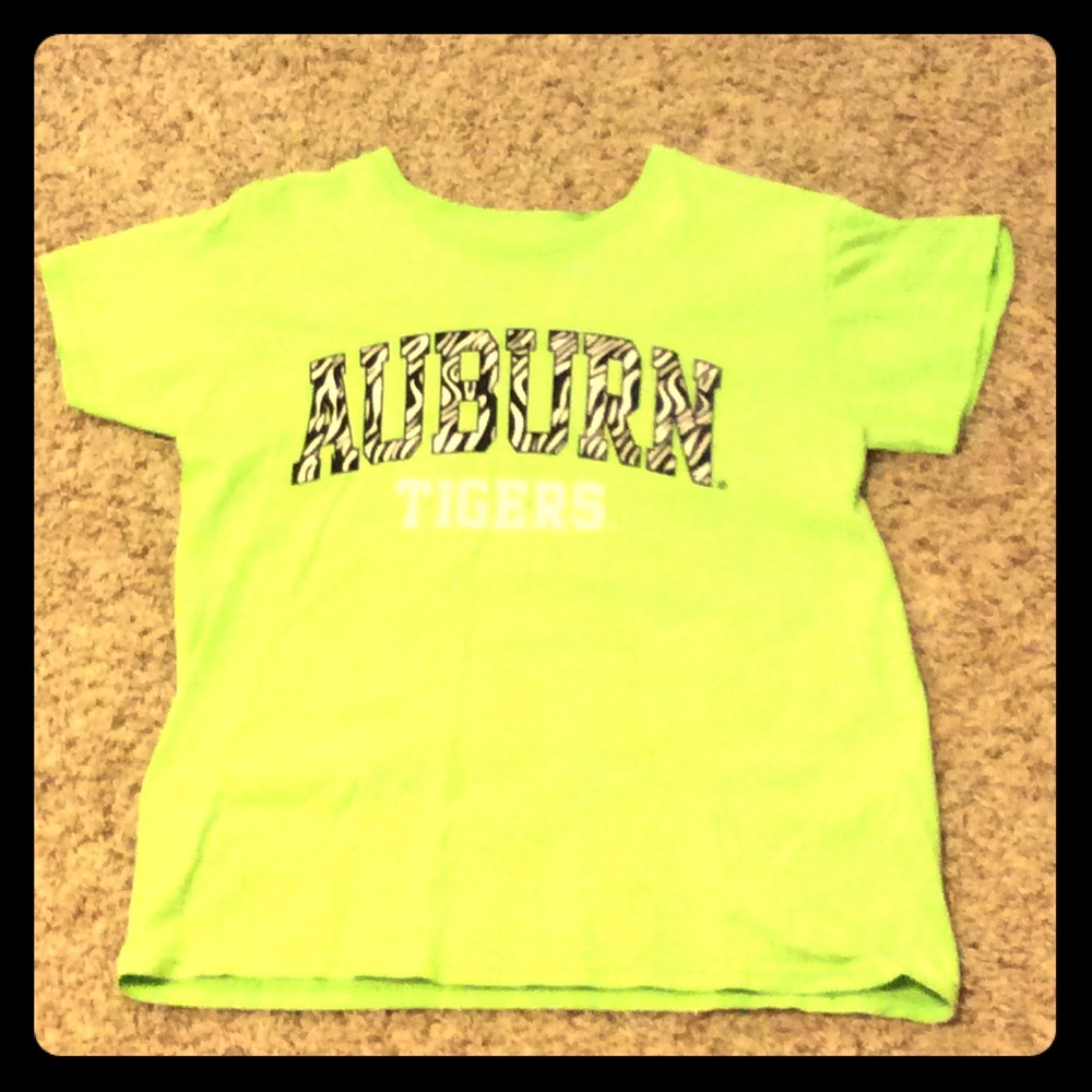 Zebra Printed “Auburn Tiger” Short Sleeve Tee